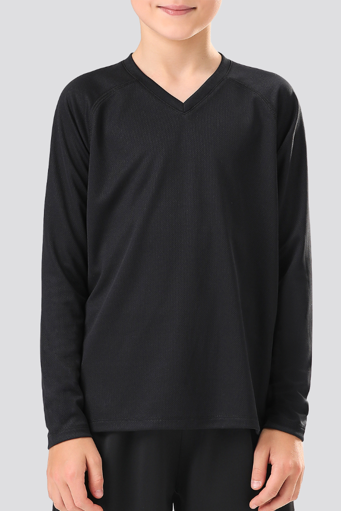 Black boy long sleeve shirts front view detail