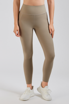 Women Yoga Pants Stone front view