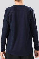 Navy boy long sleeve shirts back view 