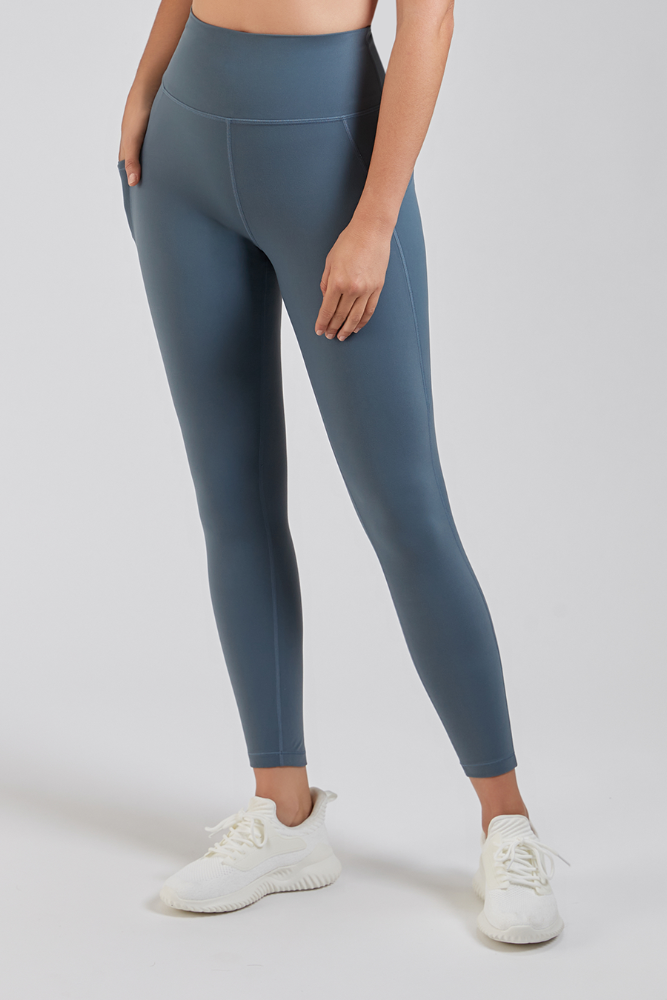 Women Yoga Pants Grey Sage front view