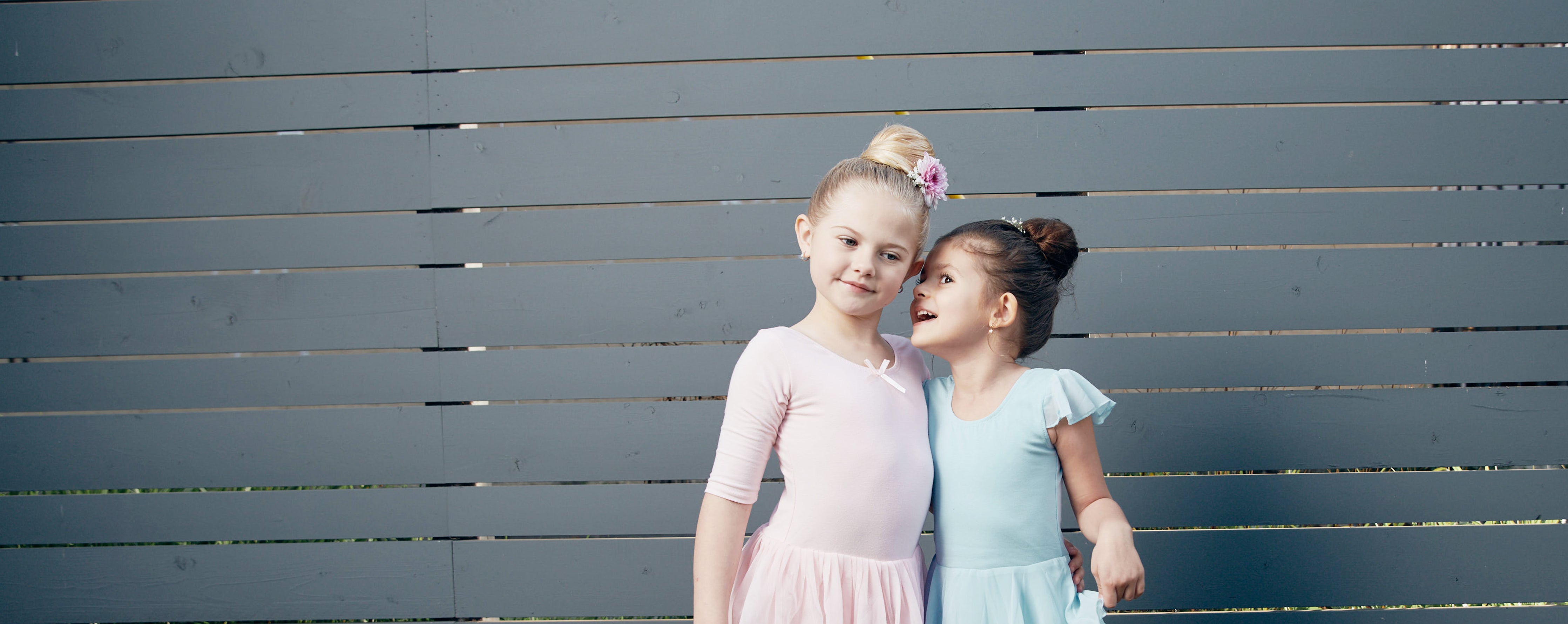 two girls ballet leotard