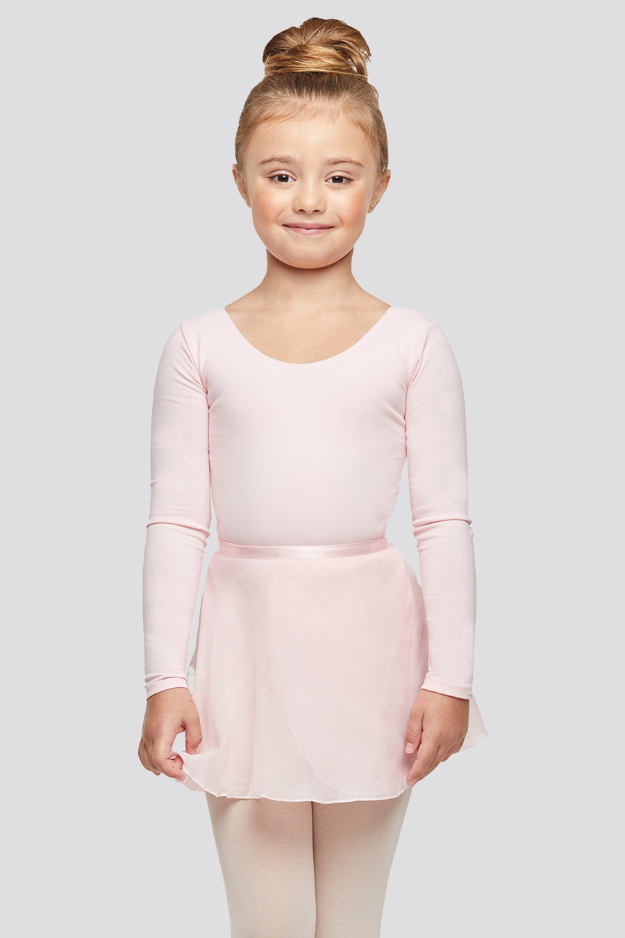 Front view pink toddler ballet outfit for girls