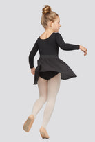 Back view black toddler ballet outfit for girls