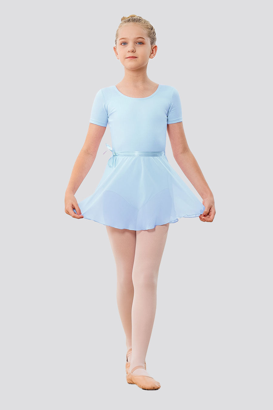 Full-body blue ballet outfits