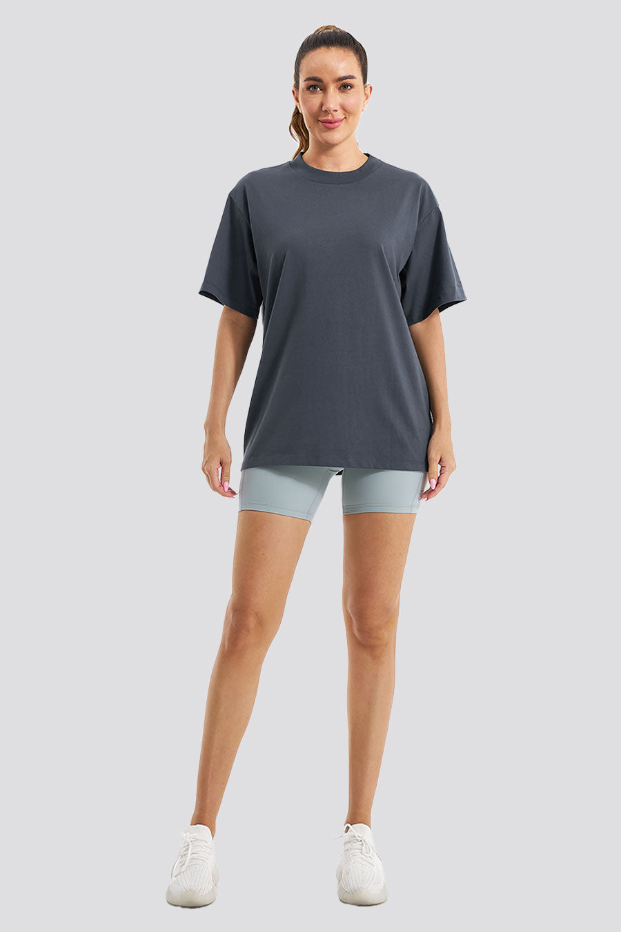 Charcoal womens cotton t-shirts front view