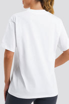 White womens cotton t-shirts back view