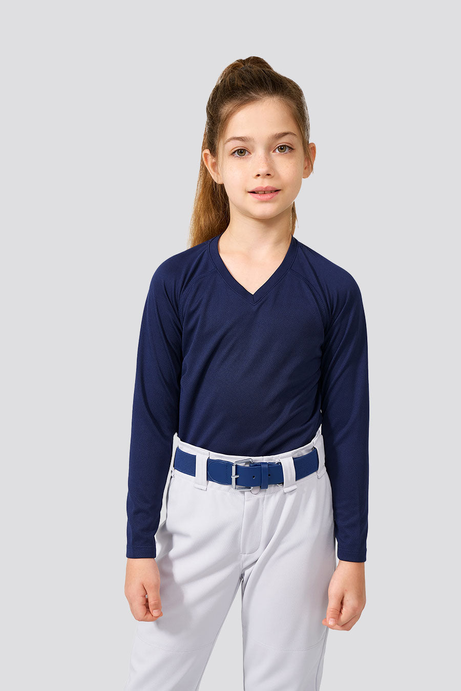 Blue kids baseball belt full-body