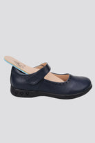 Blue mary jane shoes for girls side view