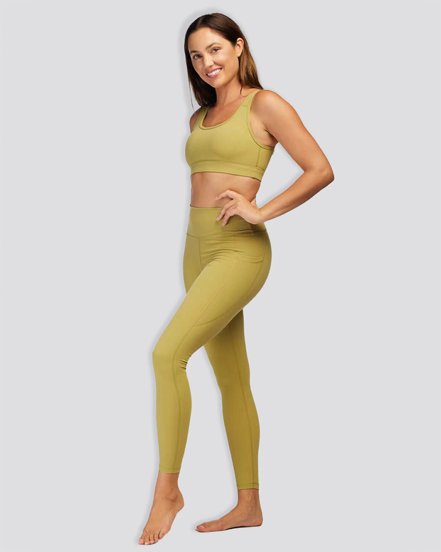 Women Workout Leggings Golden Lime side view