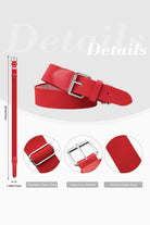 Red kids baseball belt detail