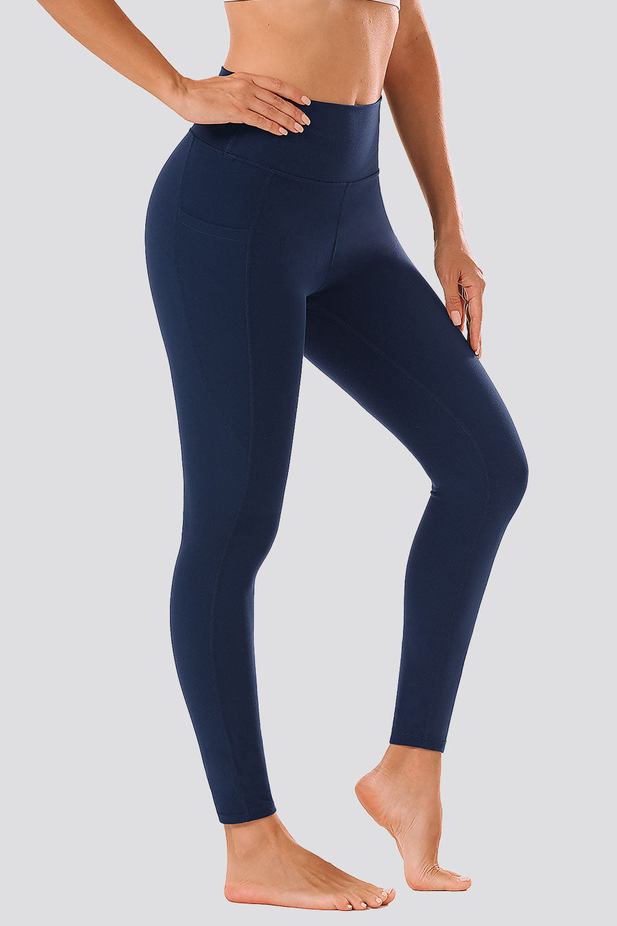 Women Workout Leggings Navy side view