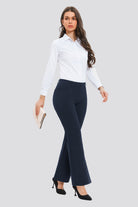 Full-body blue women dress pants