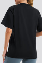 Black womens cotton t-shirts back view