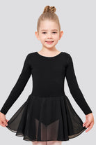 Front view black leotard for girls