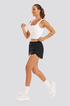 Black women running shorts full-body