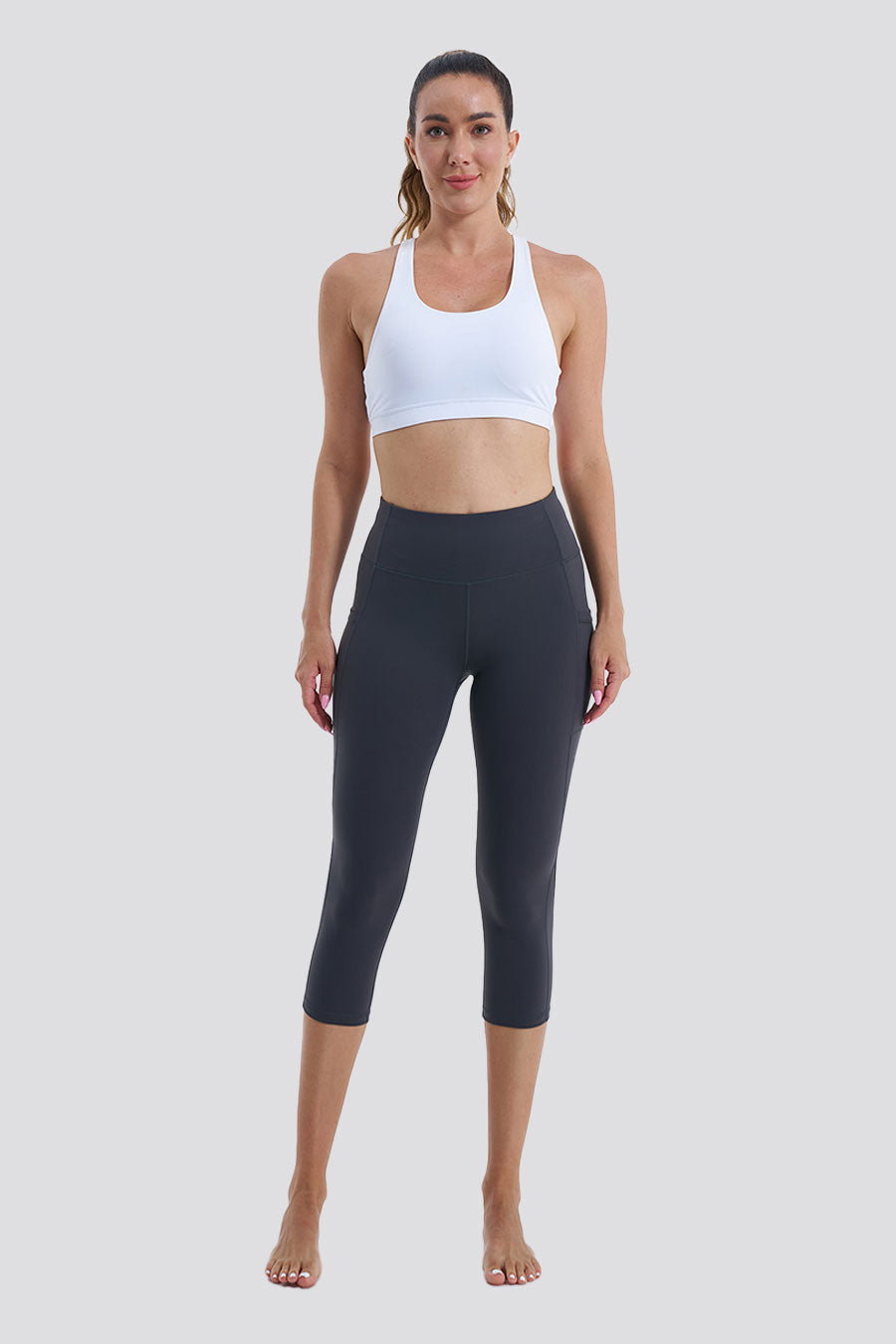 high waisted leggings grey