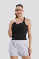 Black sports tank top front view 