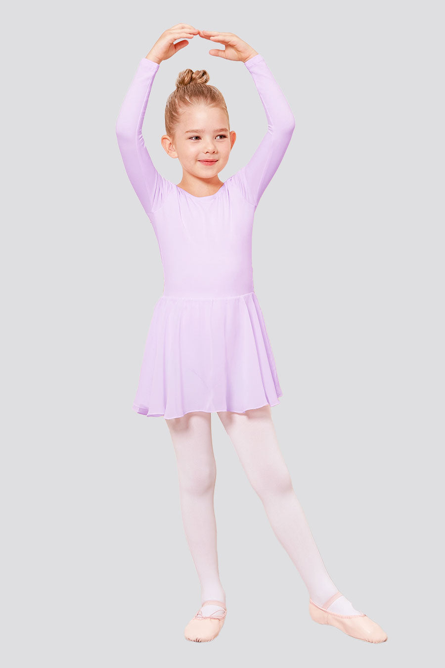 girls long sleeve dance dress purple