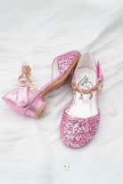 Fuchsia Glitter girl dress shoes top view