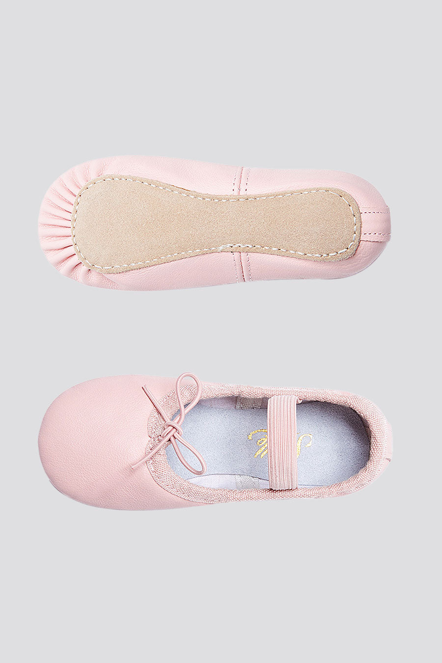 Pink ballet shoes top view