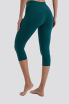 capri leggings for women green back view