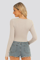 Desert Beige henley shirt back view