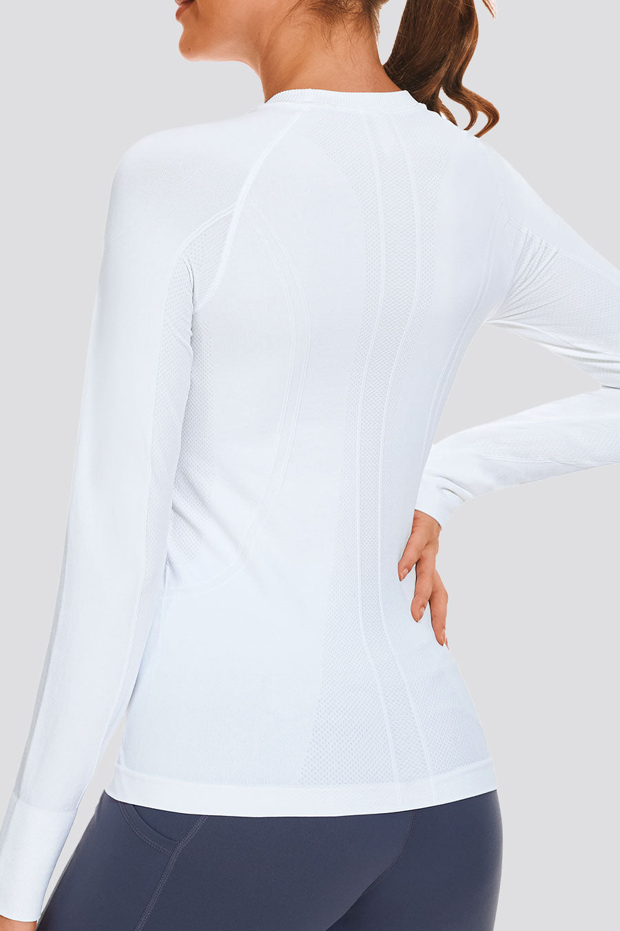 Back view of a cute white short sleeve top