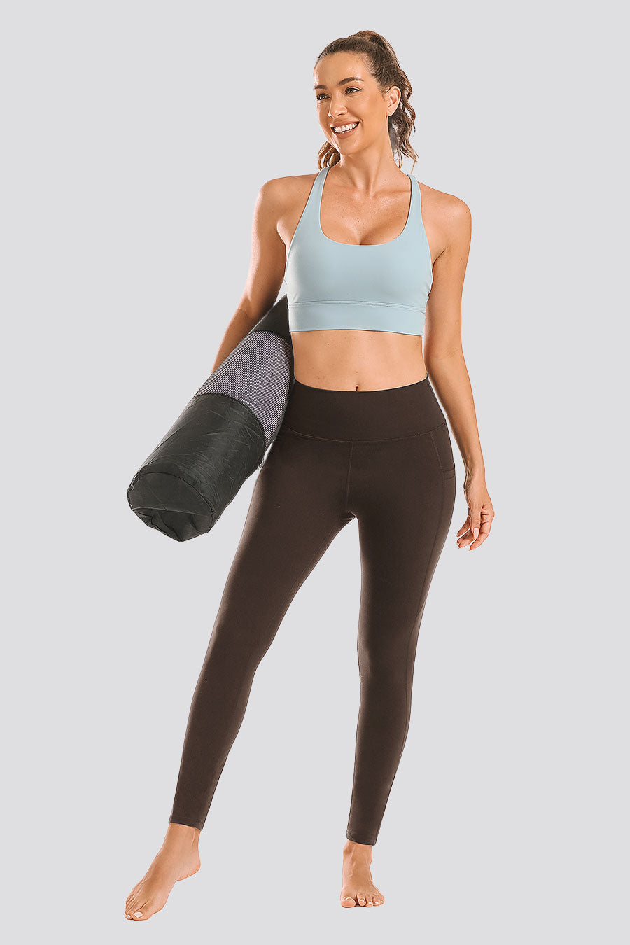 Women Workout Leggings Coffee full view