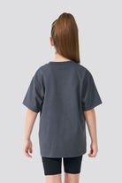 Charcoal girls oversized t-shirt back view