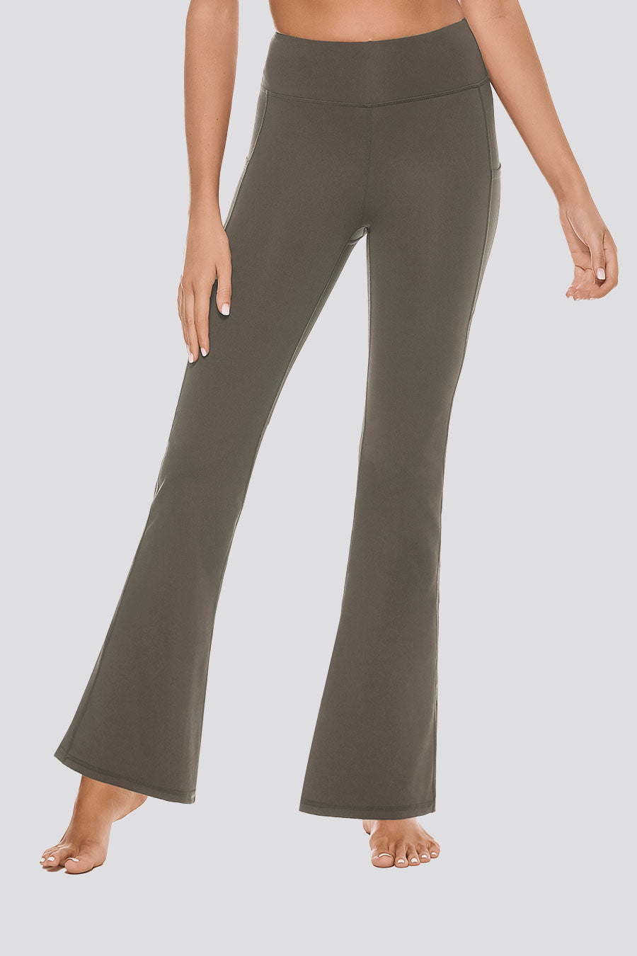 Bootcut Pants Tea Brown close up