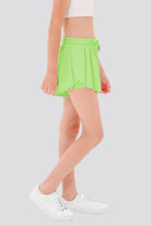 side view of green butterfly shorts