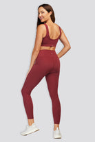 Women Workout Leggings Burgundy back view