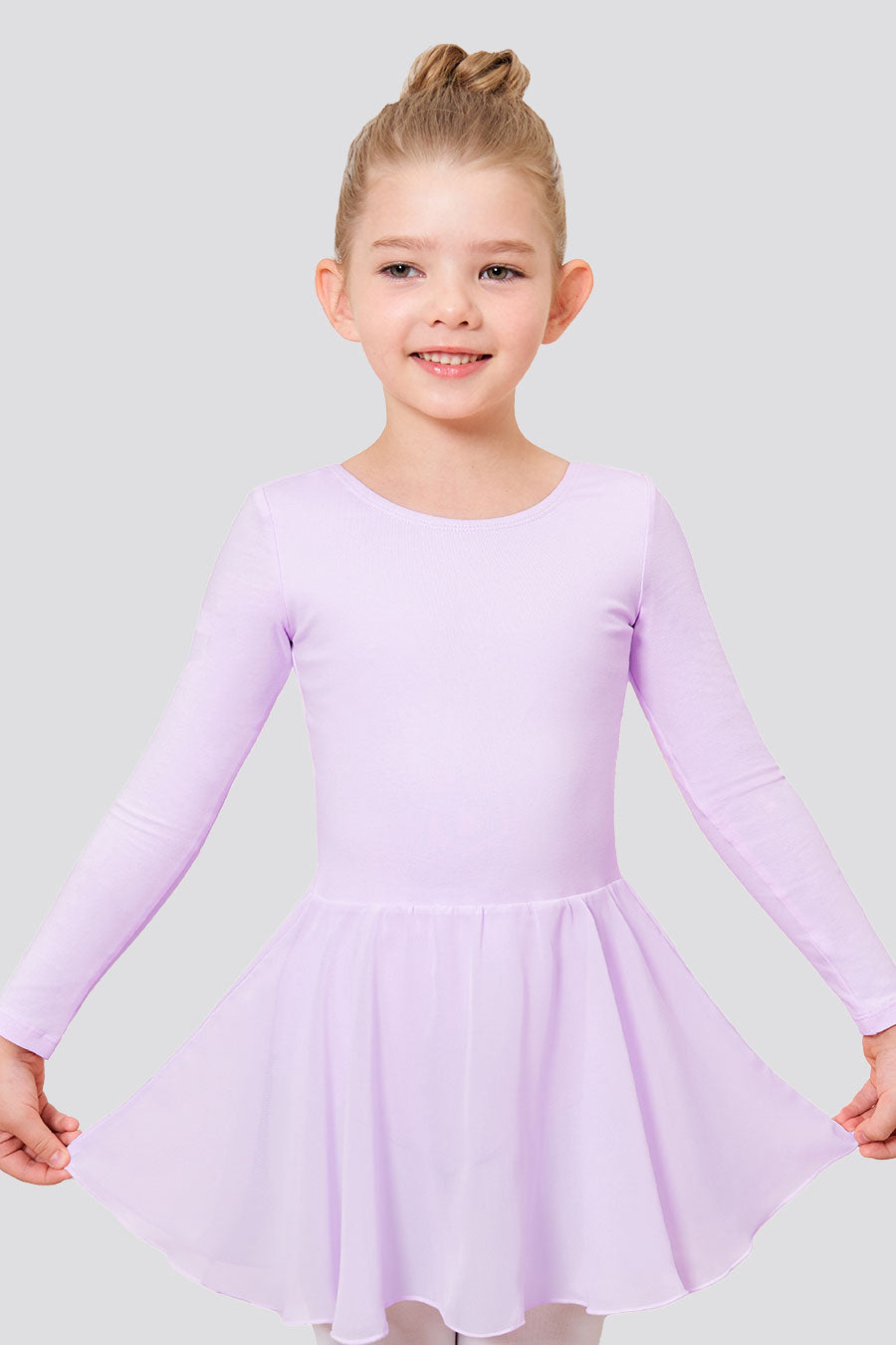 girls long sleeve dance dress purple