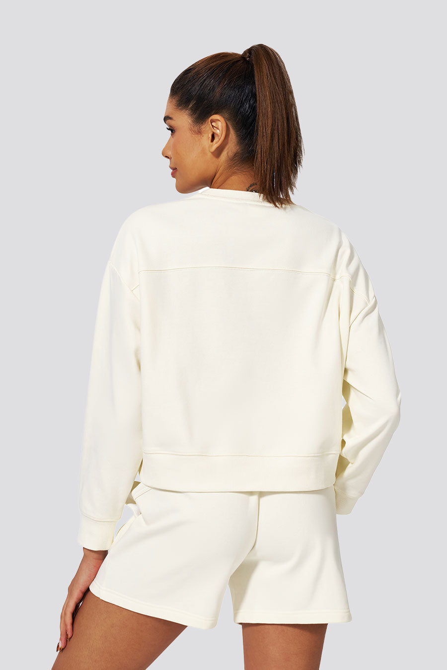 Cropped Sweatshirts for women Off White back view