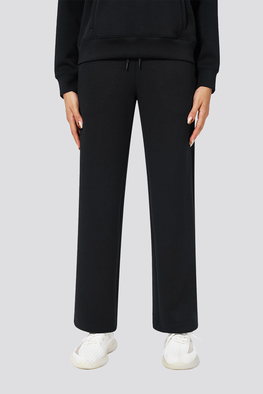 Black womens loungewear front view detail