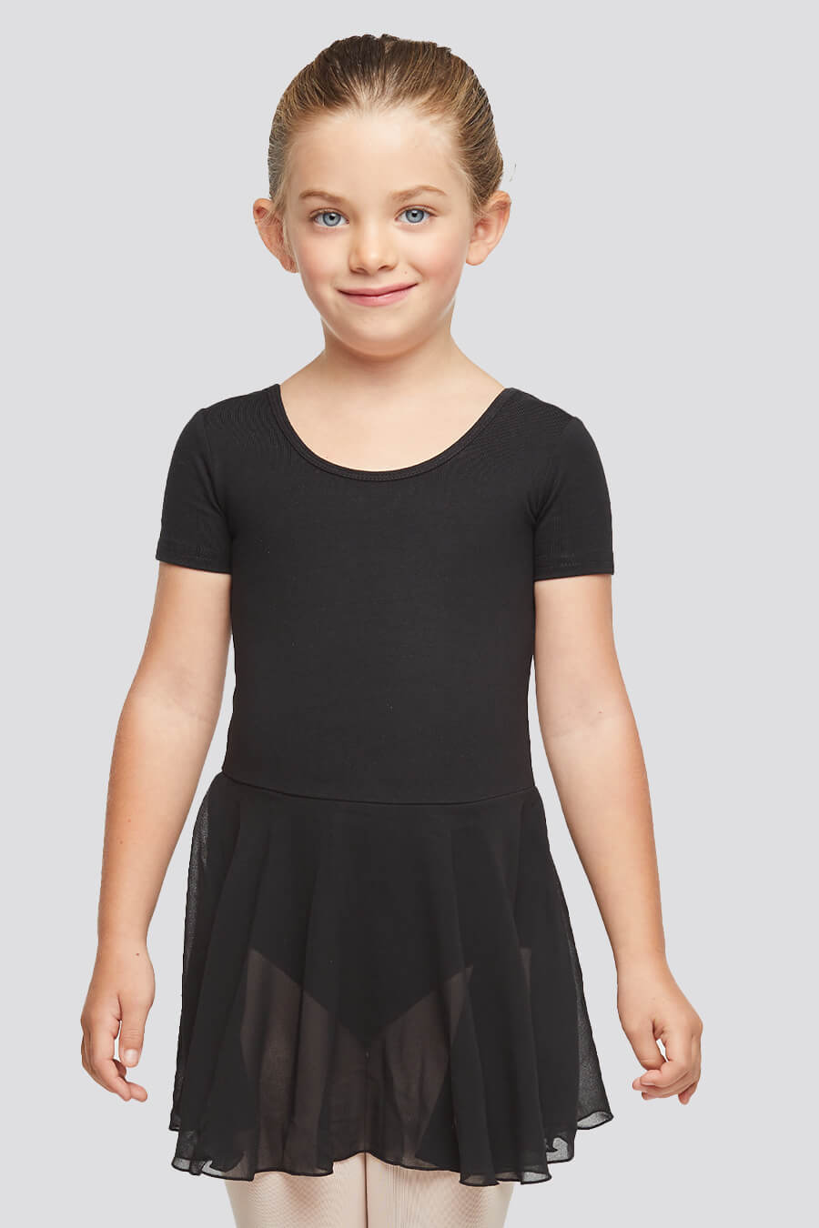 Front view for black leotard toddler