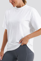 White womens cotton t-shirts side view