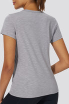 Grey womens cotton t-shirts back view 