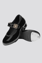 Black tap shoes for girls side view