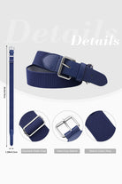 Blue kids baseball belt detail