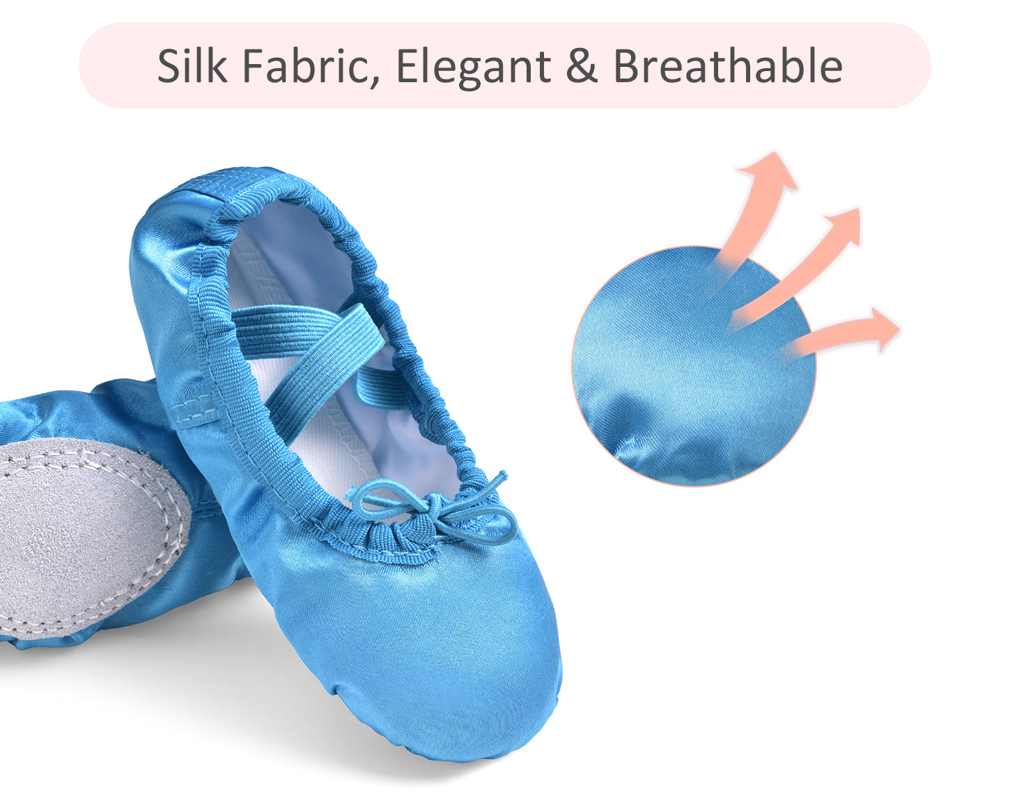 Blue ballet shoes fabric