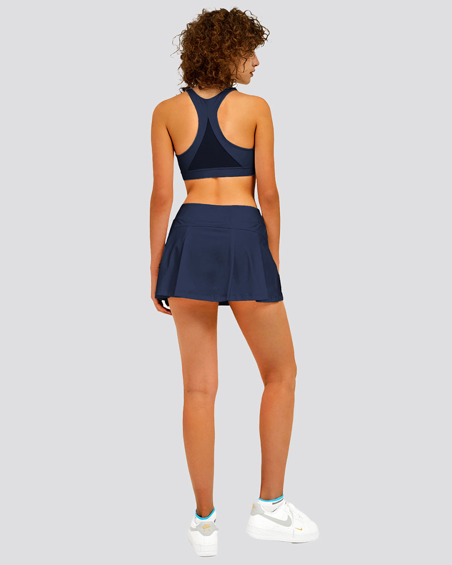 pleated tennis skirt navy front view