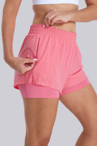 Close-up of high-waisted shorts