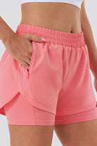 Close-up of pink shorts