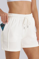 Outfit detail white lounge shorts