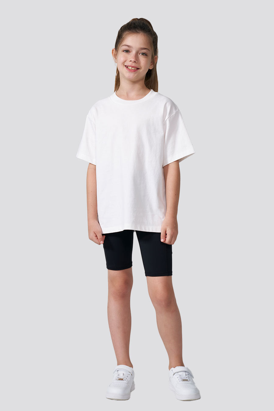 White girls oversized t-shirt front view 