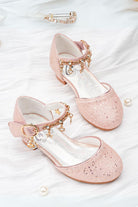 pink girl dress shoes top view