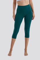 green yoga leggings high waist 