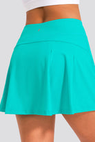 pleated tennis skirt Turquoise back view