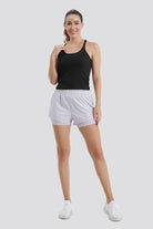 Black sports tank top full-body view 